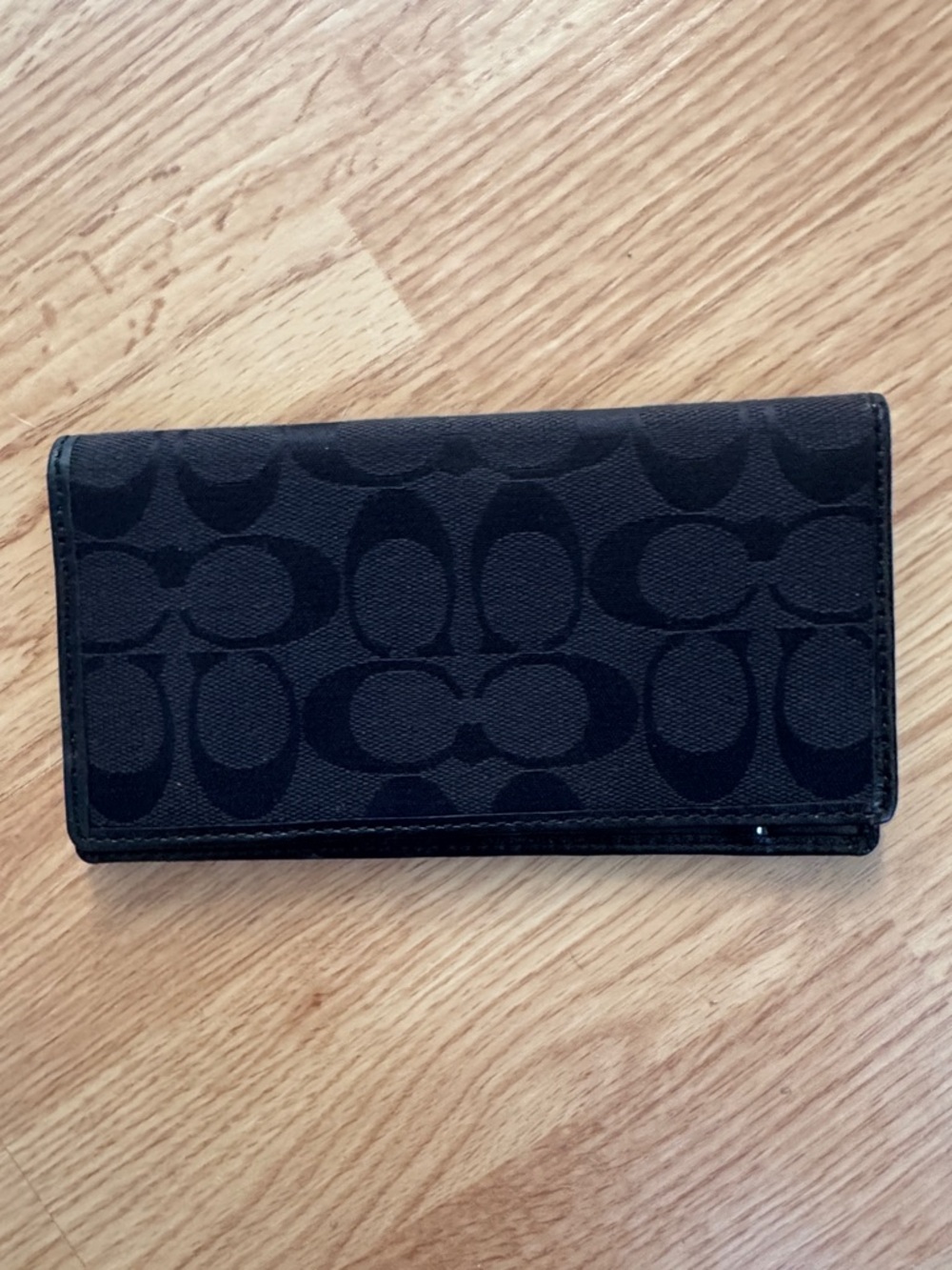 Coach Black Signature Continental Wallet